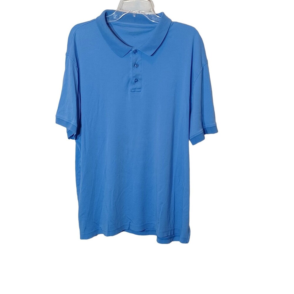 Men's Light Blue Collared Polo Style T-shirt XXL